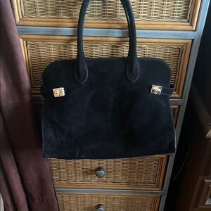 Claudia Firenze Black Suede Tote Bag